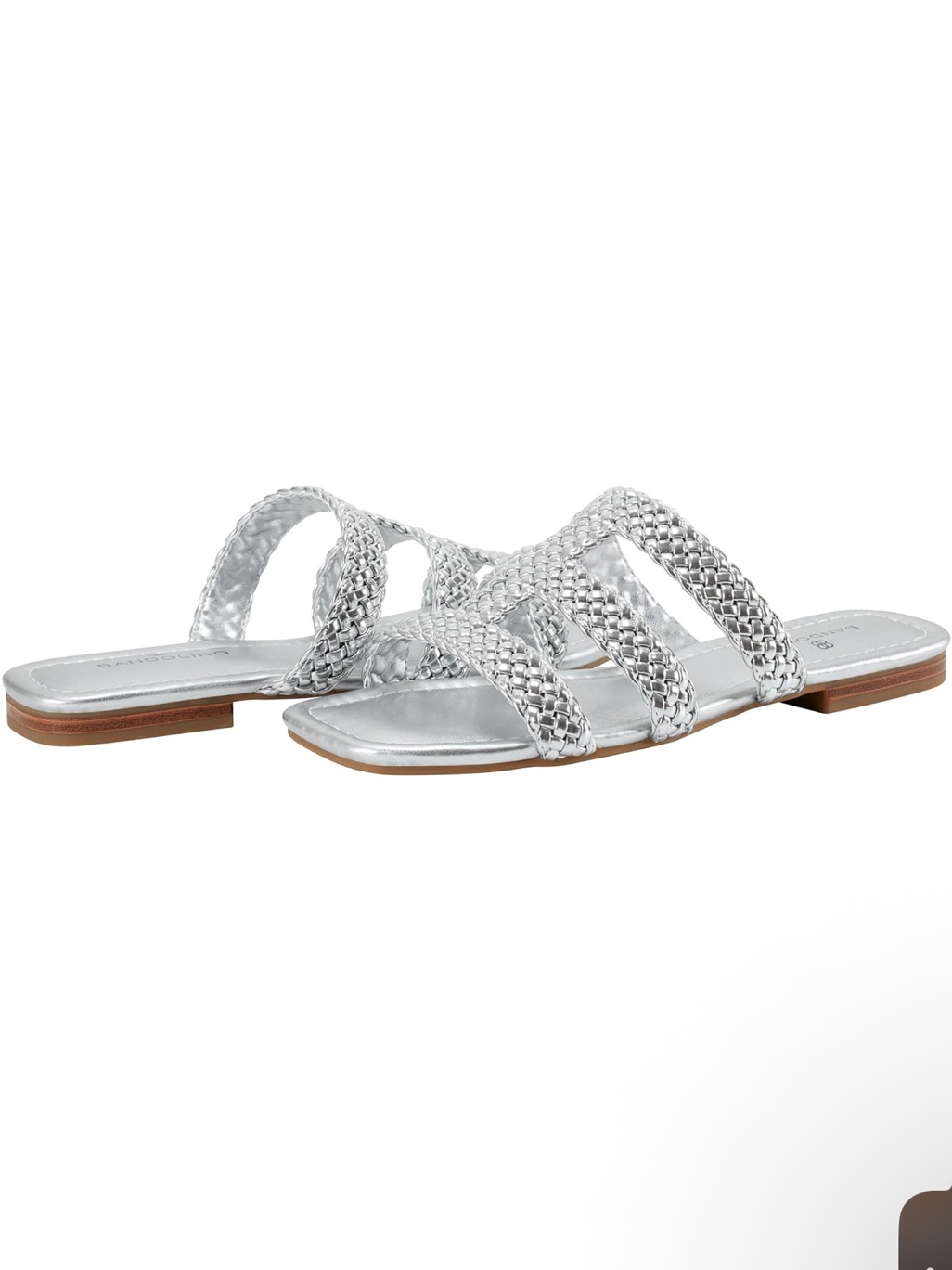 Bandolino Woven Metallic Silver Slide Sandal - Women (Nwob) — image 2 of 8